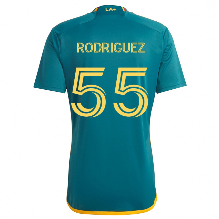 Vaikiškas Diego Rodriguez #55 Žalia Geltona Išvykos Marškinėliai 2024/25 T-Shirt