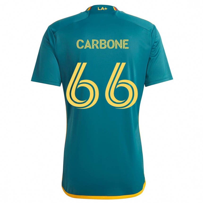 Vaikiškas Matteo Carbone #66 Žalia Geltona Išvykos Marškinėliai 2024/25 T-Shirt