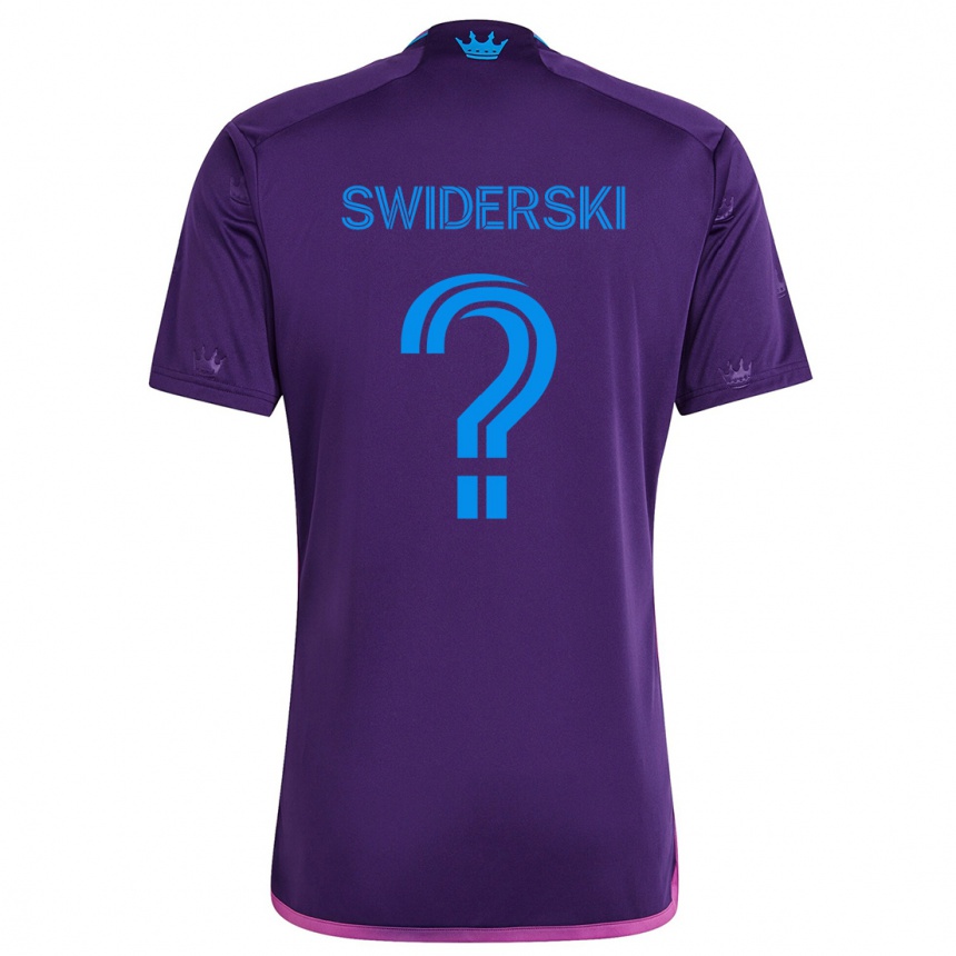 Vaikiškas Karol Swiderski #0 Violetinė Mėlyna Išvykos Marškinėliai 2024/25 T-Shirt