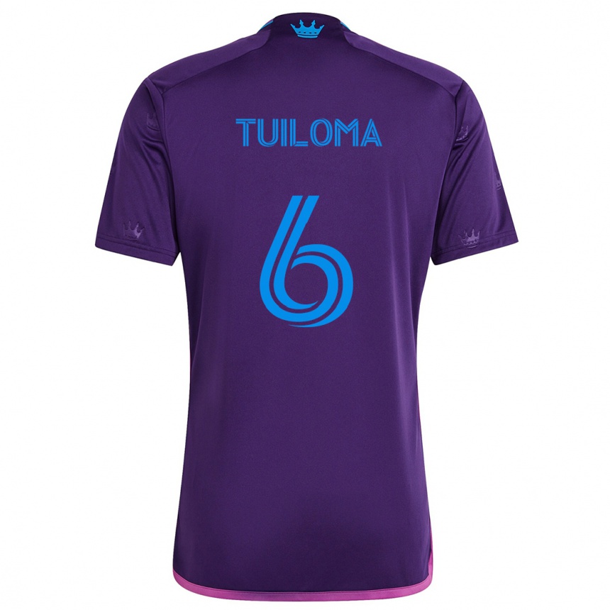 Vaikiškas Bill Tuiloma #6 Violetinė Mėlyna Išvykos Marškinėliai 2024/25 T-Shirt