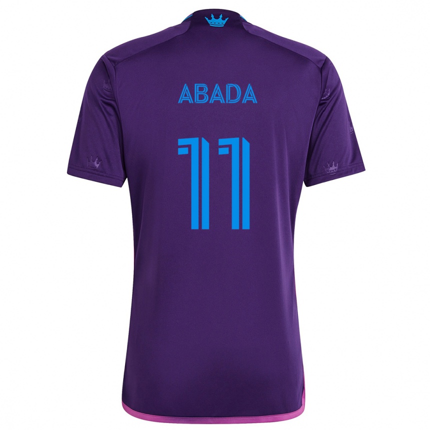 Vaikiškas Liel Abada #11 Violetinė Mėlyna Išvykos Marškinėliai 2024/25 T-Shirt