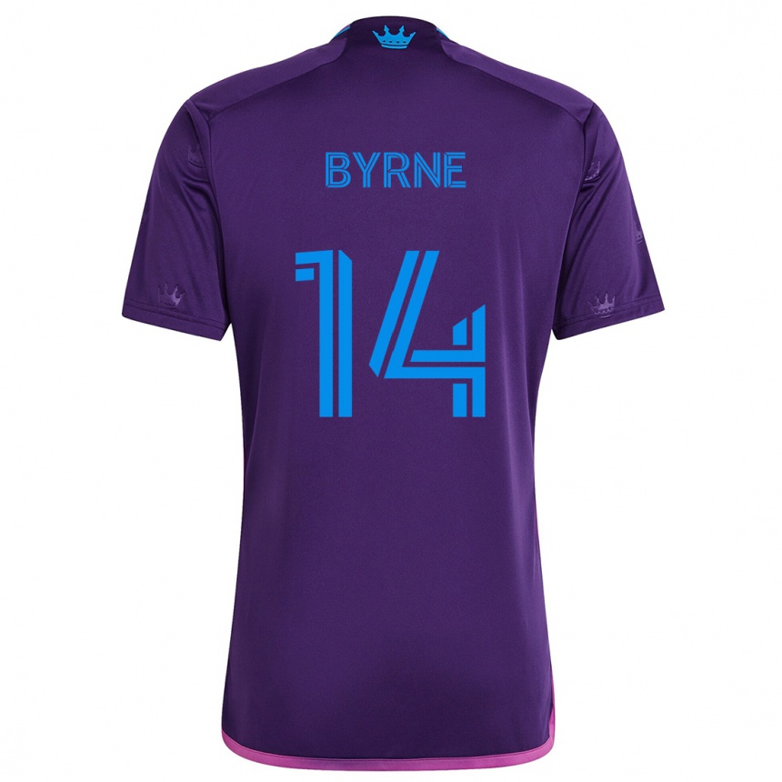 Vaikiškas Nathan Byrne #14 Violetinė Mėlyna Išvykos Marškinėliai 2024/25 T-Shirt