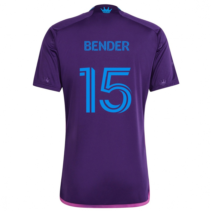 Vaikiškas Ben Bender #15 Violetinė Mėlyna Išvykos Marškinėliai 2024/25 T-Shirt