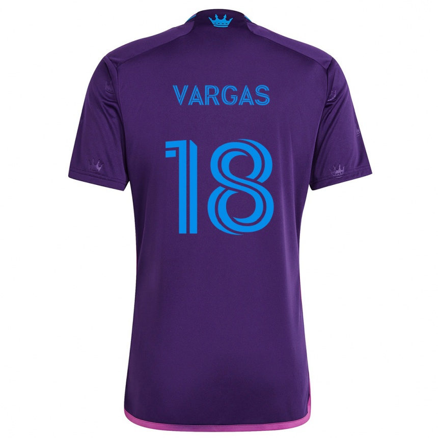 Vaikiškas Kerwin Vargas #18 Violetinė Mėlyna Išvykos Marškinėliai 2024/25 T-Shirt