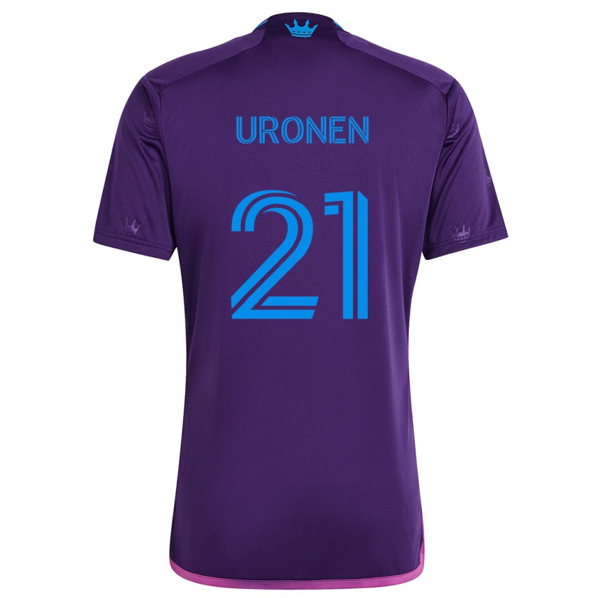 Vaikiškas Jere Uronen #21 Violetinė Mėlyna Išvykos Marškinėliai 2024/25 T-Shirt