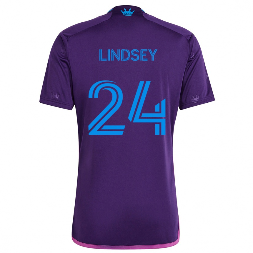 Vaikiškas Jaylin Lindsey #24 Violetinė Mėlyna Išvykos Marškinėliai 2024/25 T-Shirt