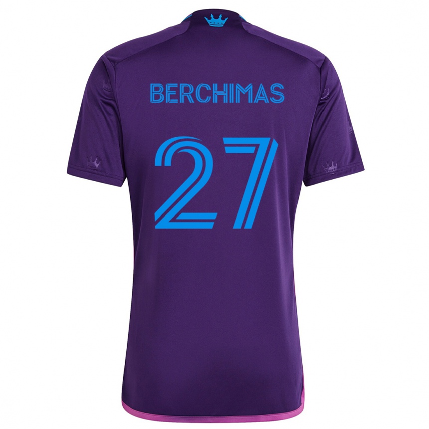 Vaikiškas Nimfasha Berchimas #27 Violetinė Mėlyna Išvykos Marškinėliai 2024/25 T-Shirt