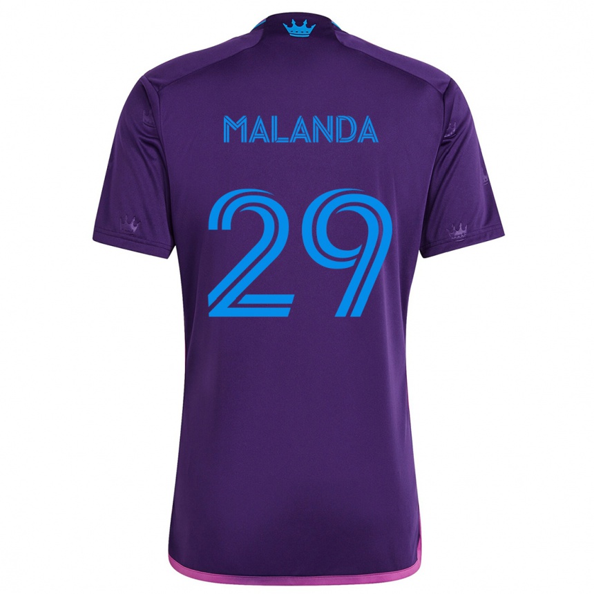 Vaikiškas Adilson Malanda #29 Violetinė Mėlyna Išvykos Marškinėliai 2024/25 T-Shirt