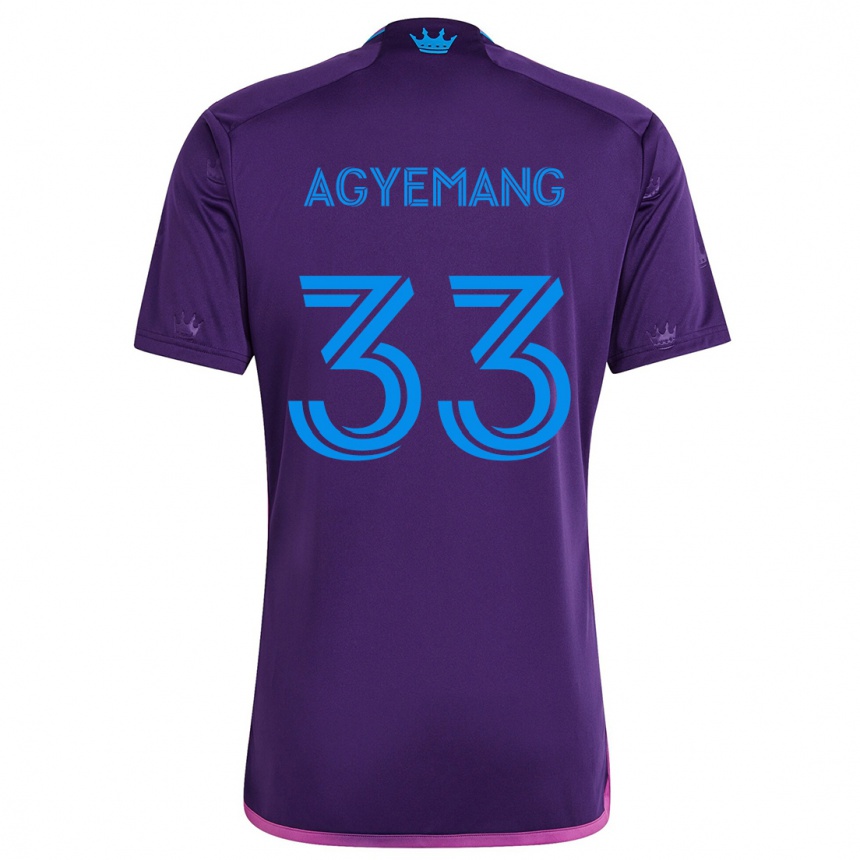 Vaikiškas Patrick Agyemang #33 Violetinė Mėlyna Išvykos Marškinėliai 2024/25 T-Shirt