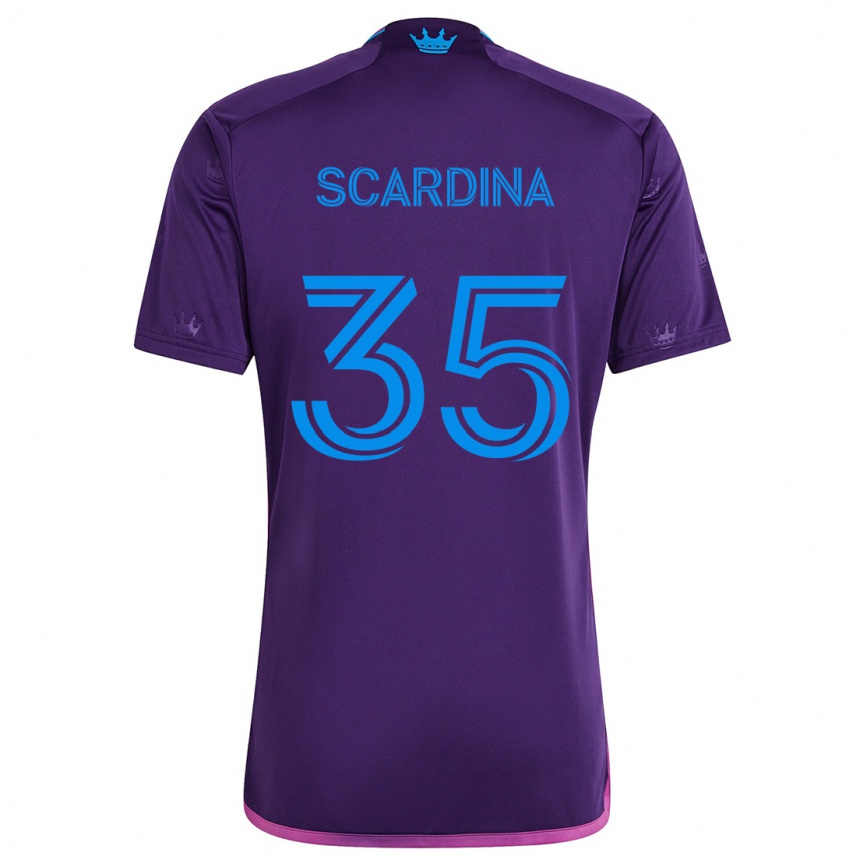 Vaikiškas Nick Scardina #35 Violetinė Mėlyna Išvykos Marškinėliai 2024/25 T-Shirt