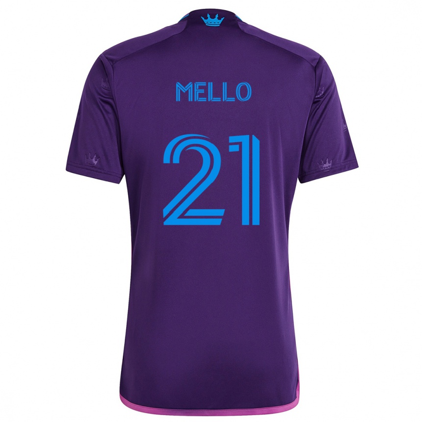 Vaikiškas Vinicius Mello #21 Violetinė Mėlyna Išvykos Marškinėliai 2024/25 T-Shirt