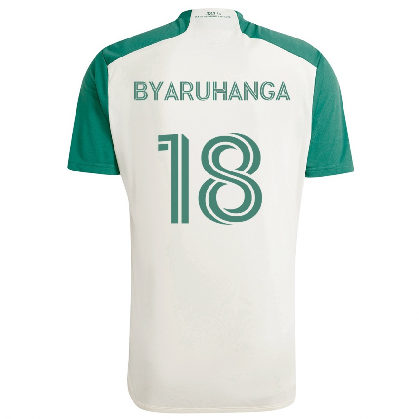 Vaikiškas Bobosi Byaruhanga #18 Įdegio Spalvos Žalia Išvykos Marškinėliai 2024/25 T-Shirt