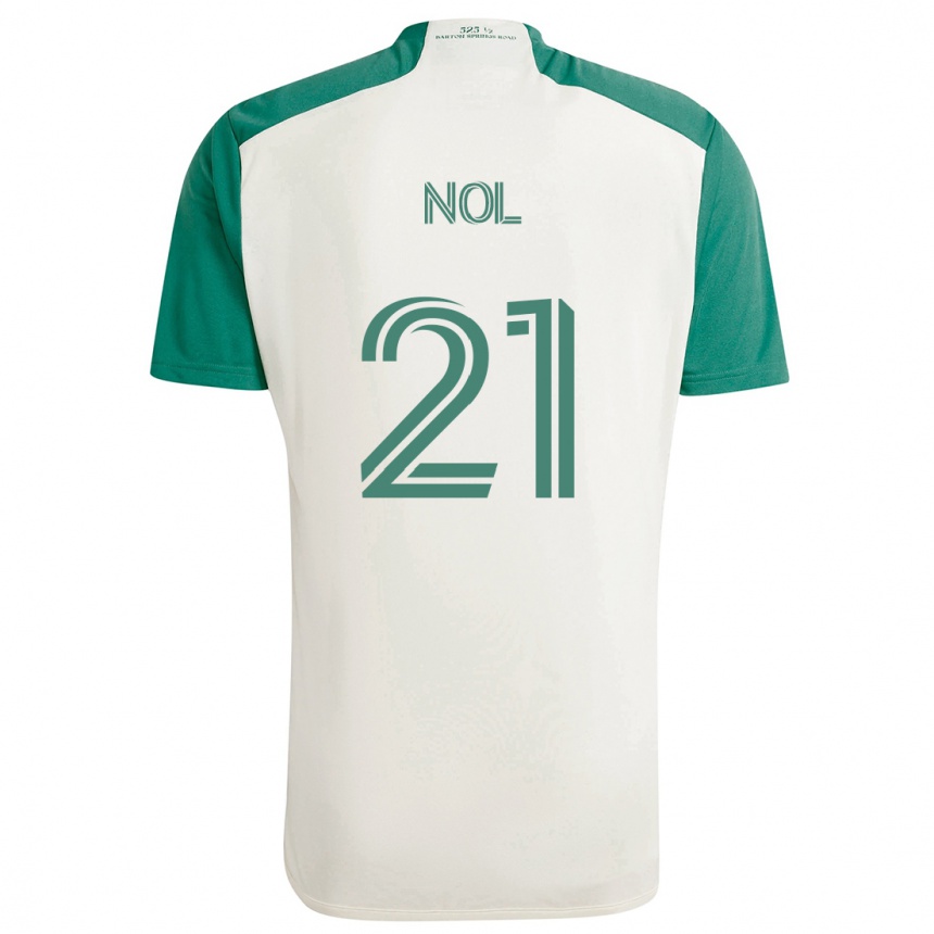 Vaikiškas Valentin Noël #21 Įdegio Spalvos Žalia Išvykos Marškinėliai 2024/25 T-Shirt