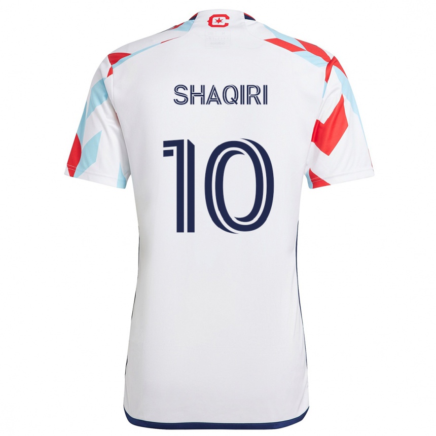 Vaikiškas Xherdan Shaqiri #10 Balta Raudona Mėlyna Išvykos Marškinėliai 2024/25 T-Shirt