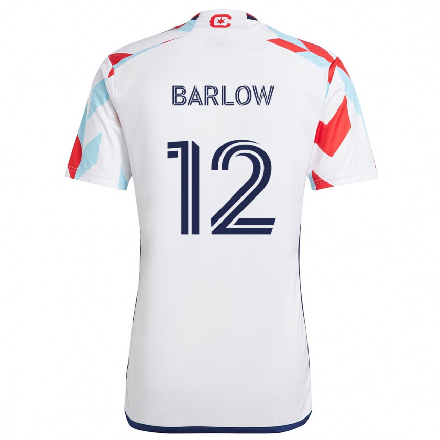 Vaikiškas Tom Barlow #12 Balta Raudona Mėlyna Išvykos Marškinėliai 2024/25 T-Shirt