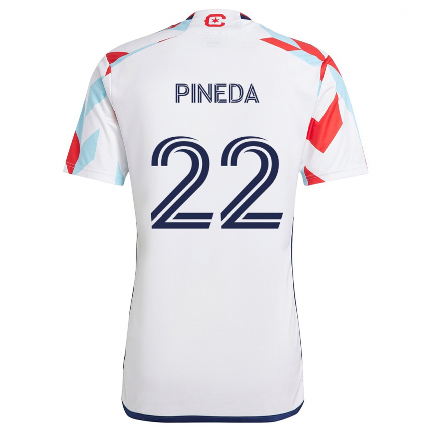 Vaikiškas Mauricio Pineda #22 Balta Raudona Mėlyna Išvykos Marškinėliai 2024/25 T-Shirt