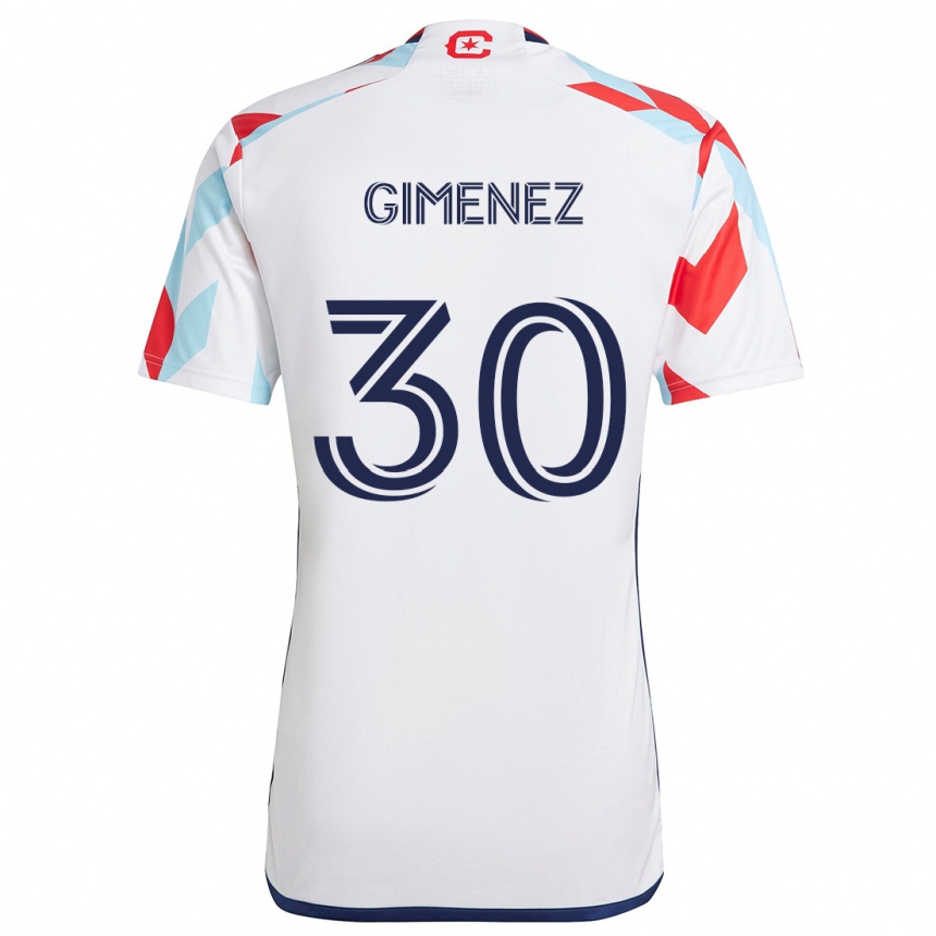 Vaikiškas Gastón Giménez #30 Balta Raudona Mėlyna Išvykos Marškinėliai 2024/25 T-Shirt