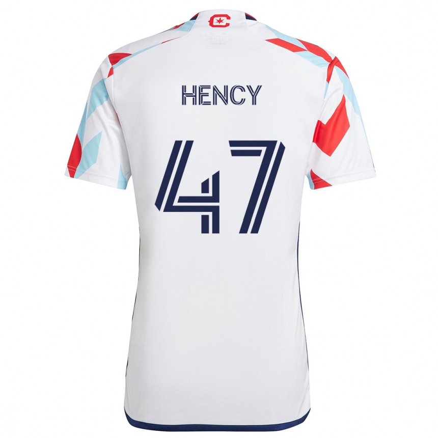 Vaikiškas Billy Hency #47 Balta Raudona Mėlyna Išvykos Marškinėliai 2024/25 T-Shirt