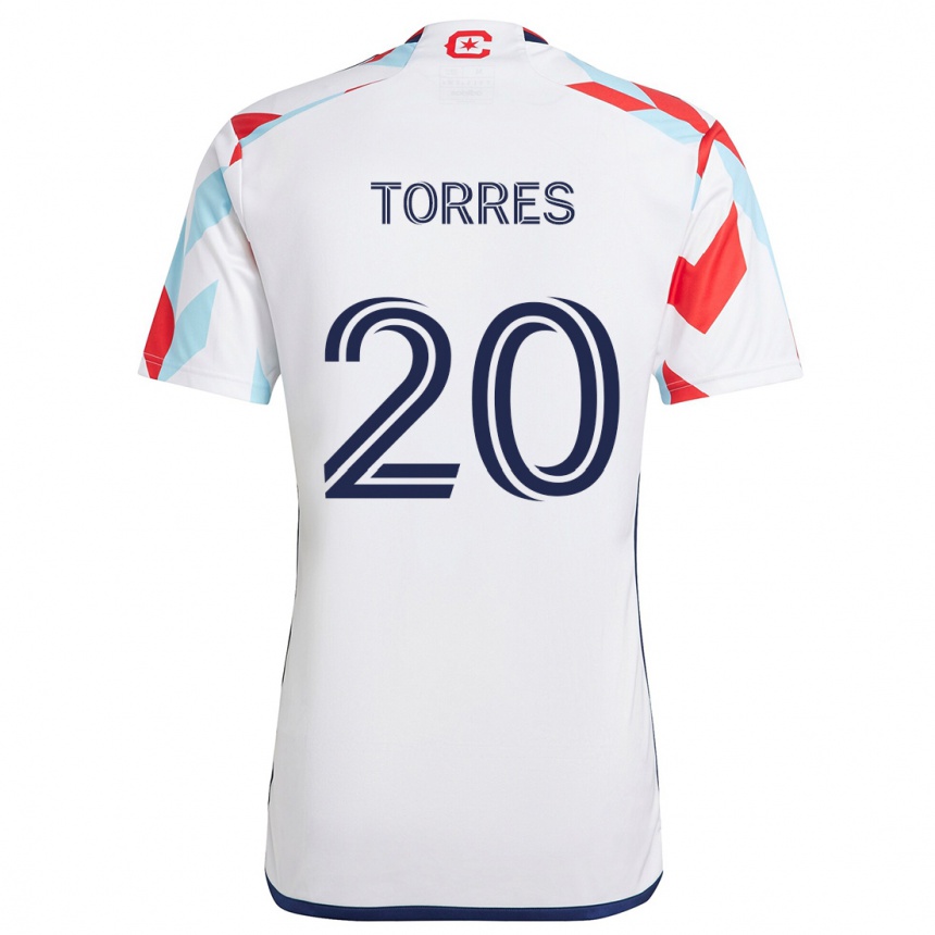 Vaikiškas Jairo Torres #20 Balta Raudona Mėlyna Išvykos Marškinėliai 2024/25 T-Shirt