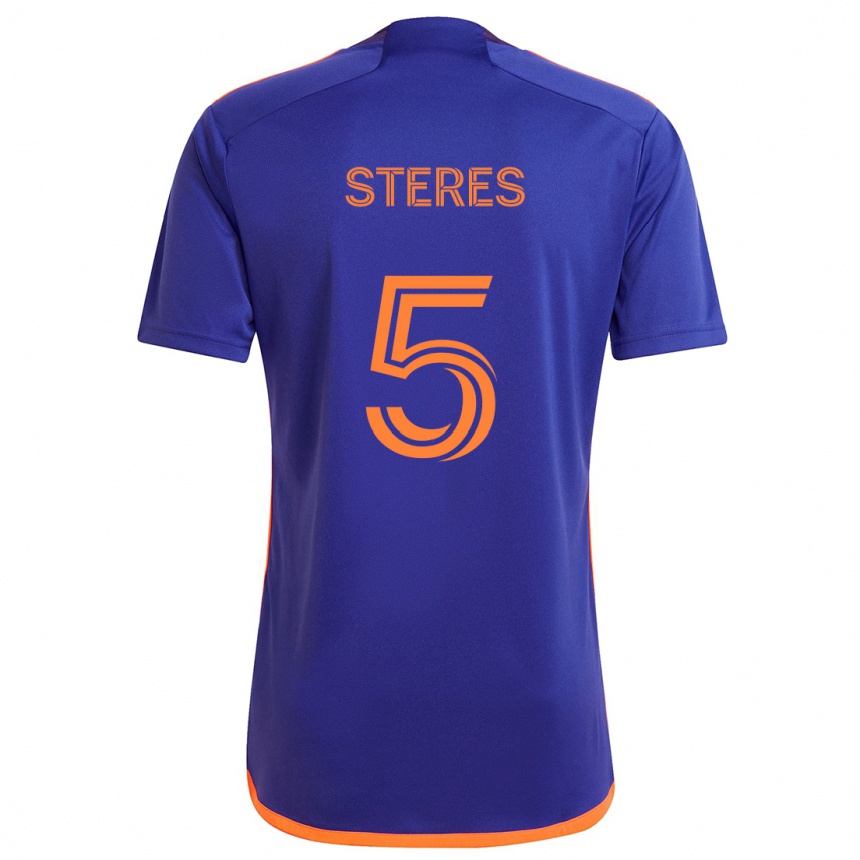 Vaikiškas Daniel Steres #5 Violetinė Oranžinė Išvykos Marškinėliai 2024/25 T-Shirt