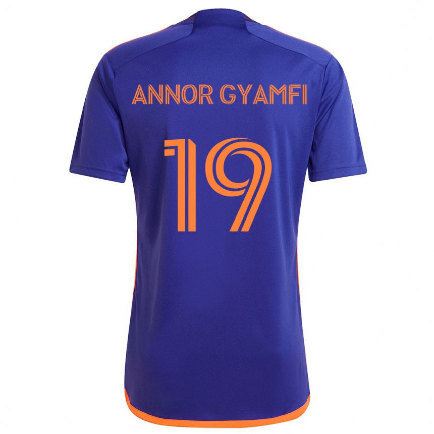 Vaikiškas Stephen Annor Gyamfi #19 Violetinė Oranžinė Išvykos Marškinėliai 2024/25 T-Shirt