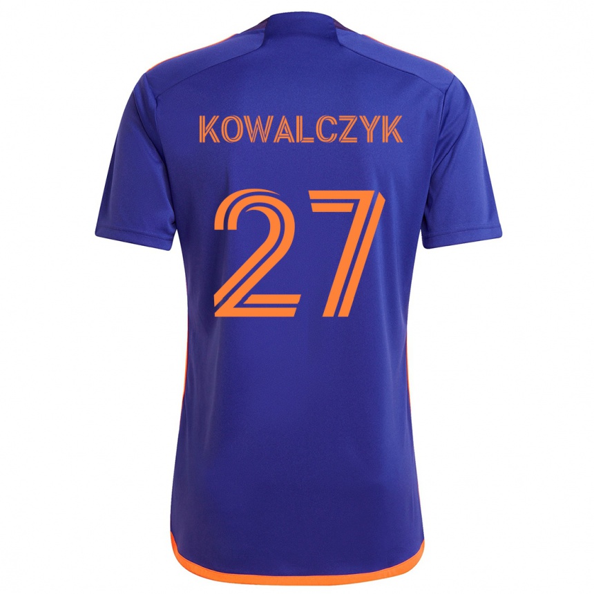 Vaikiškas Sebastian Kowalczyk #27 Violetinė Oranžinė Išvykos Marškinėliai 2024/25 T-Shirt