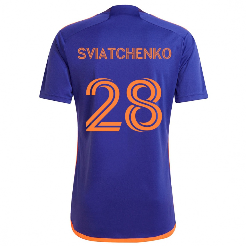 Vaikiškas Erik Sviatchenko #28 Violetinė Oranžinė Išvykos Marškinėliai 2024/25 T-Shirt