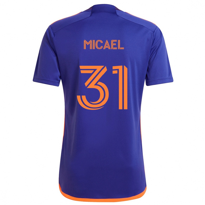 Vaikiškas Micael #31 Violetinė Oranžinė Išvykos Marškinėliai 2024/25 T-Shirt