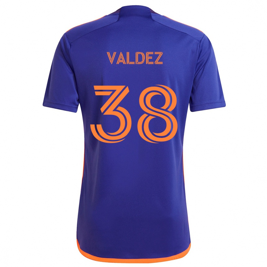 Vaikiškas Xavier Valdez #38 Violetinė Oranžinė Išvykos Marškinėliai 2024/25 T-Shirt