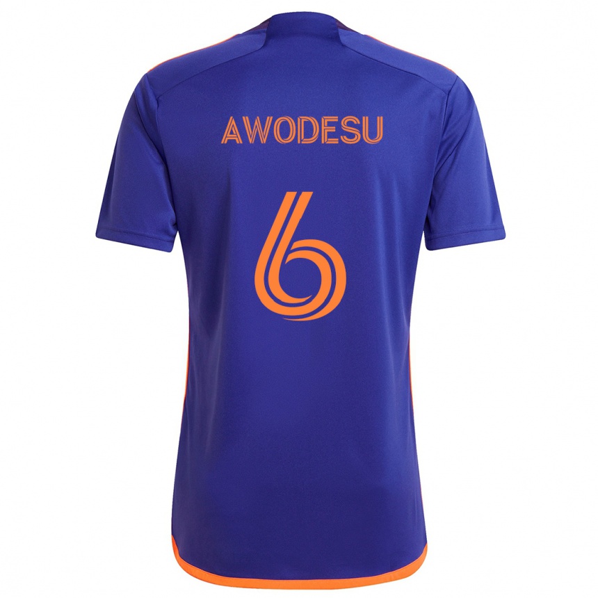 Vaikiškas Femi Awodesu #6 Violetinė Oranžinė Išvykos Marškinėliai 2024/25 T-Shirt