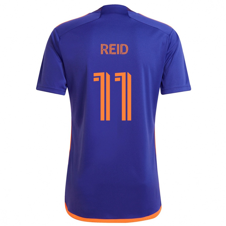 Vaikiškas Isaiah Reid #11 Violetinė Oranžinė Išvykos Marškinėliai 2024/25 T-Shirt