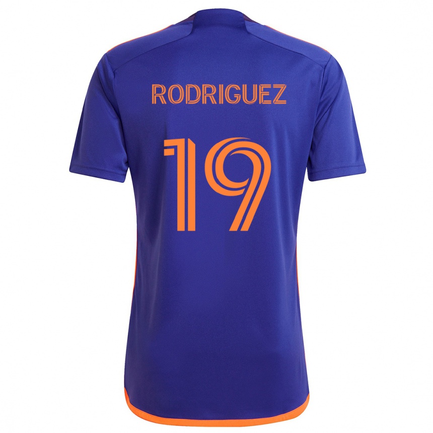 Vaikiškas Sebastian Rodriguez #19 Violetinė Oranžinė Išvykos Marškinėliai 2024/25 T-Shirt