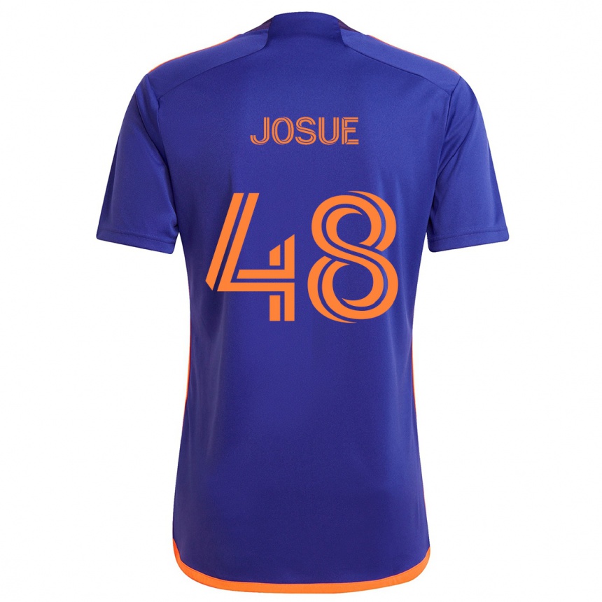 Vaikiškas Josué #48 Violetinė Oranžinė Išvykos Marškinėliai 2024/25 T-Shirt