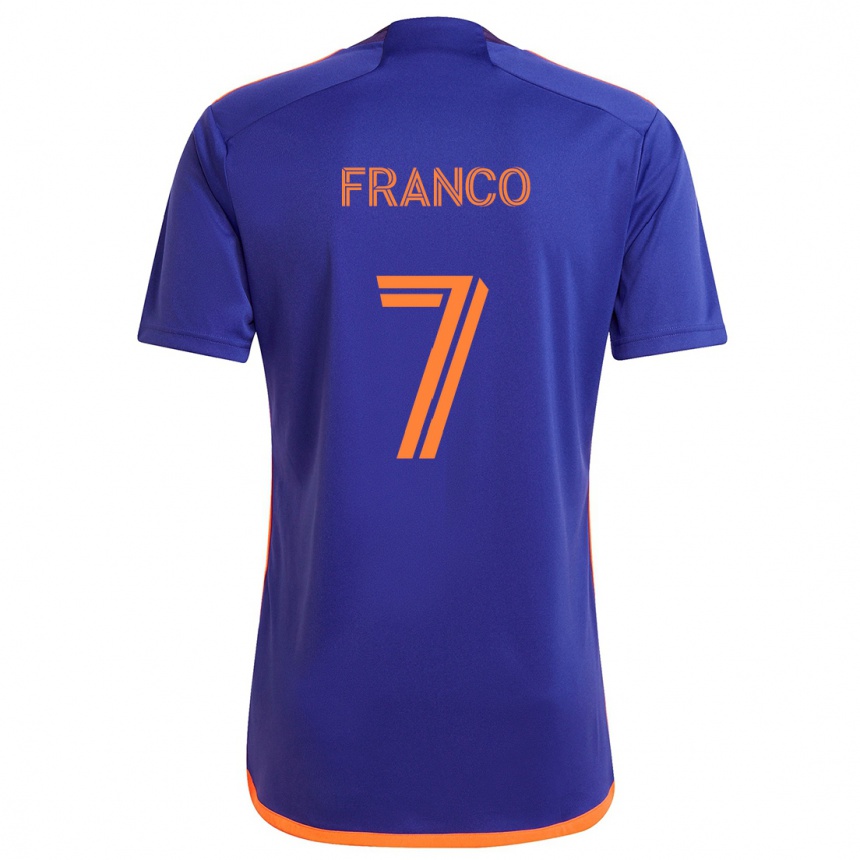 Vaikiškas Iván Franco #7 Violetinė Oranžinė Išvykos Marškinėliai 2024/25 T-Shirt