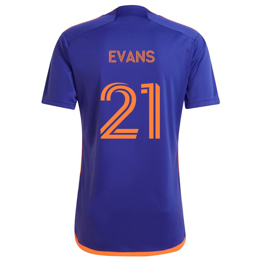 Vaikiškas Jacob Evans #21 Violetinė Oranžinė Išvykos Marškinėliai 2024/25 T-Shirt