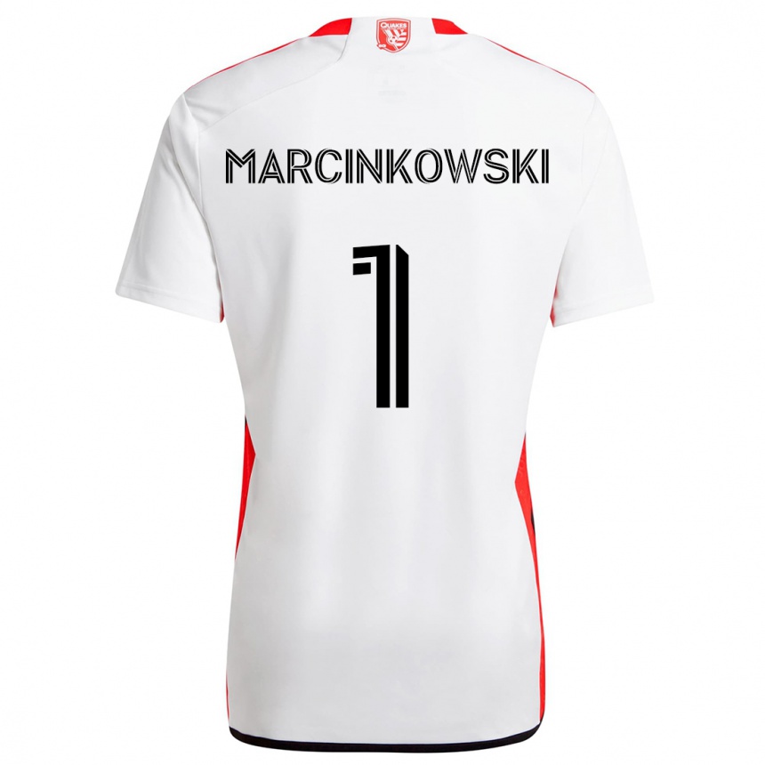 Vaikiškas Jt Marcinkowski #1 Balta Raudona Išvykos Marškinėliai 2024/25 T-Shirt