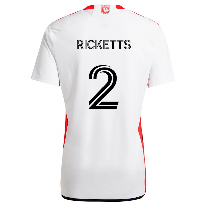 Vaikiškas Jamar Ricketts #2 Balta Raudona Išvykos Marškinėliai 2024/25 T-Shirt