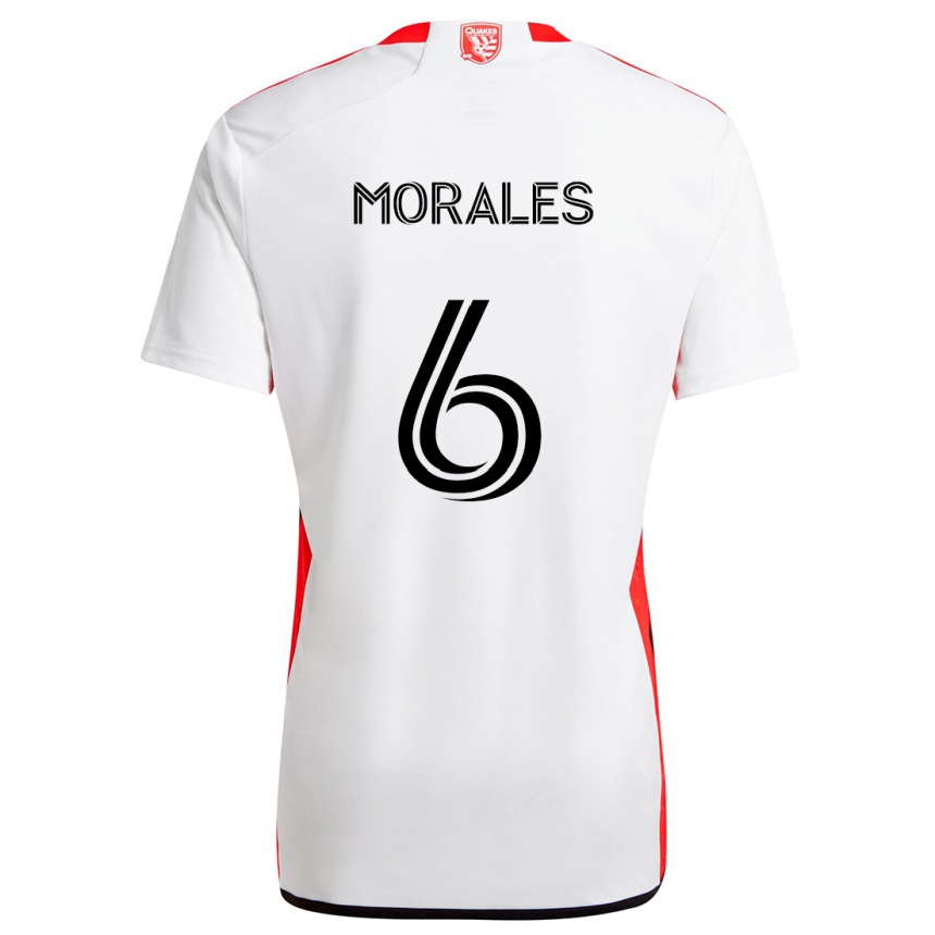 Vaikiškas Alfredo Morales #6 Balta Raudona Išvykos Marškinėliai 2024/25 T-Shirt