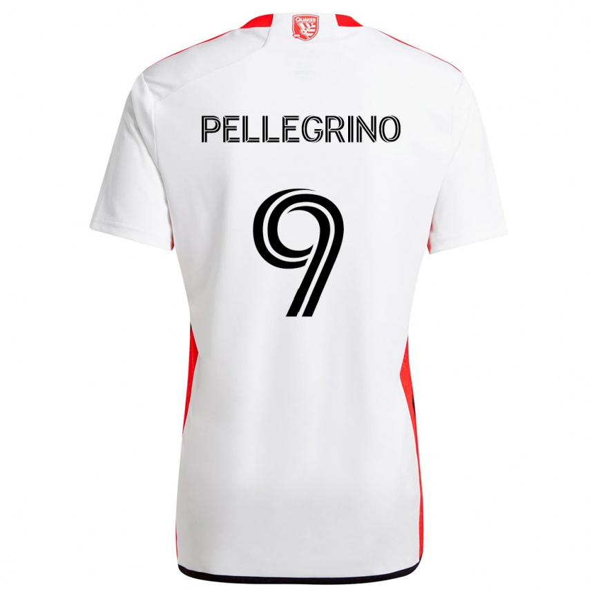 Vaikiškas Amahl Pellegrino #9 Balta Raudona Išvykos Marškinėliai 2024/25 T-Shirt