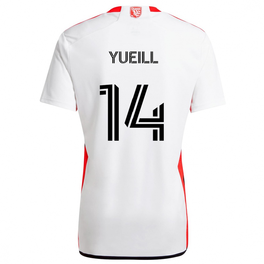 Vaikiškas Jackson Yueill #14 Balta Raudona Išvykos Marškinėliai 2024/25 T-Shirt