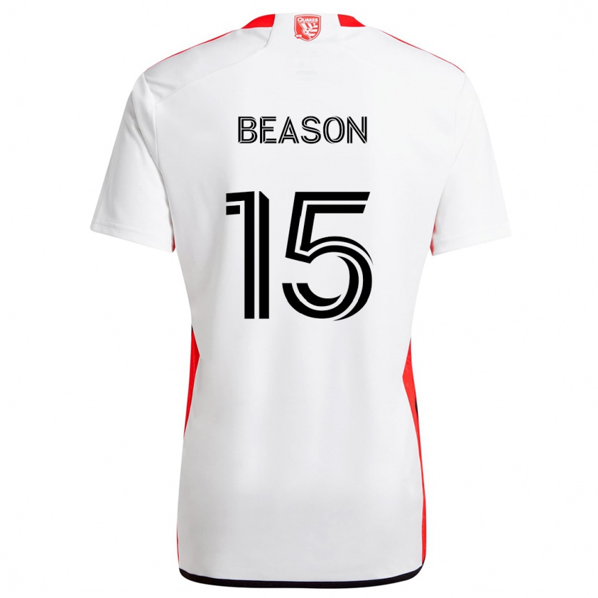 Vaikiškas Tanner Beason #15 Balta Raudona Išvykos Marškinėliai 2024/25 T-Shirt