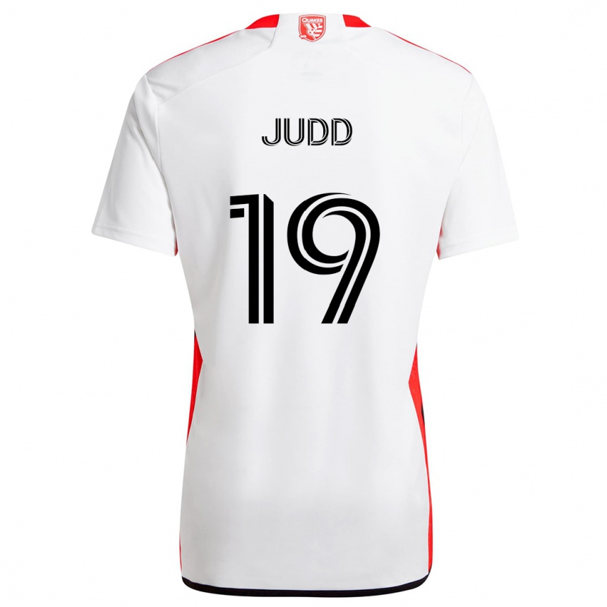 Vaikiškas Preston Judd #19 Balta Raudona Išvykos Marškinėliai 2024/25 T-Shirt