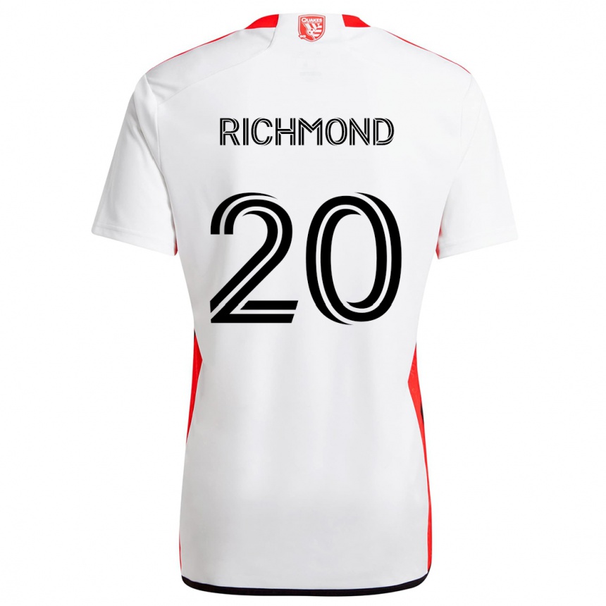 Vaikiškas Will Richmond #20 Balta Raudona Išvykos Marškinėliai 2024/25 T-Shirt