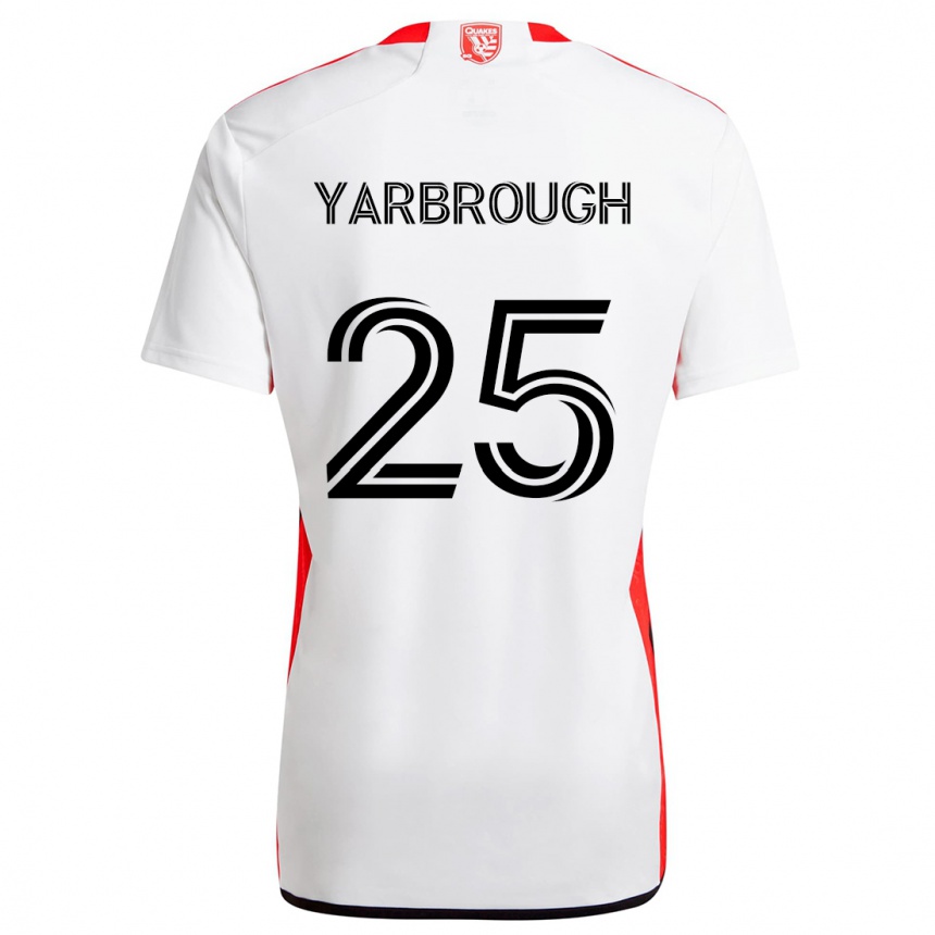 Vaikiškas William Yarbrough #25 Balta Raudona Išvykos Marškinėliai 2024/25 T-Shirt