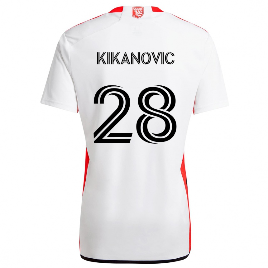 Vaikiškas Benjamin Kikanovic #28 Balta Raudona Išvykos Marškinėliai 2024/25 T-Shirt