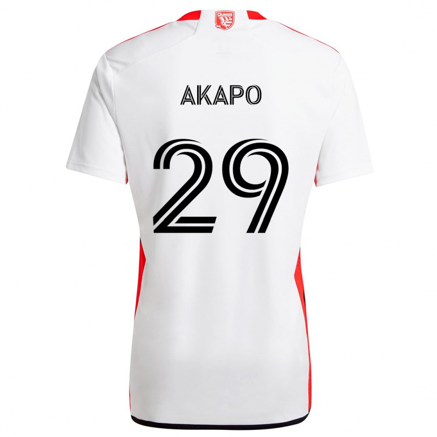 Vaikiškas Carlos Akapo #29 Balta Raudona Išvykos Marškinėliai 2024/25 T-Shirt