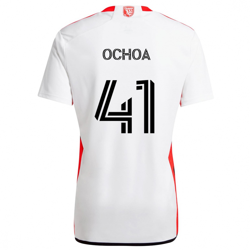 Vaikiškas Emmanuel Ochoa #41 Balta Raudona Išvykos Marškinėliai 2024/25 T-Shirt