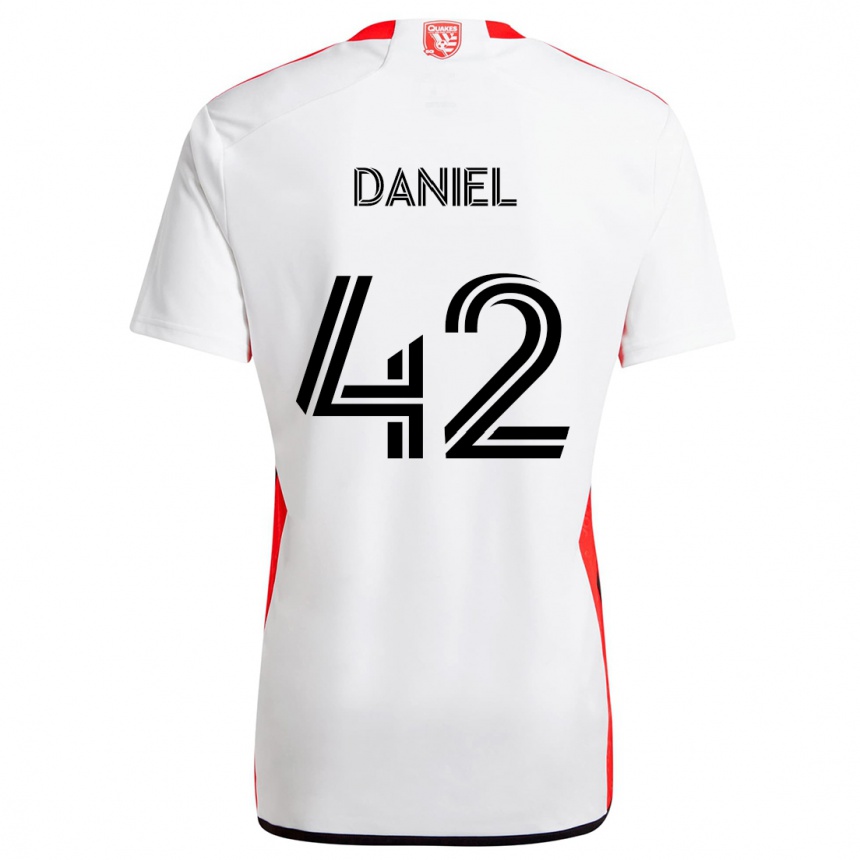 Vaikiškas Daniel #42 Balta Raudona Išvykos Marškinėliai 2024/25 T-Shirt