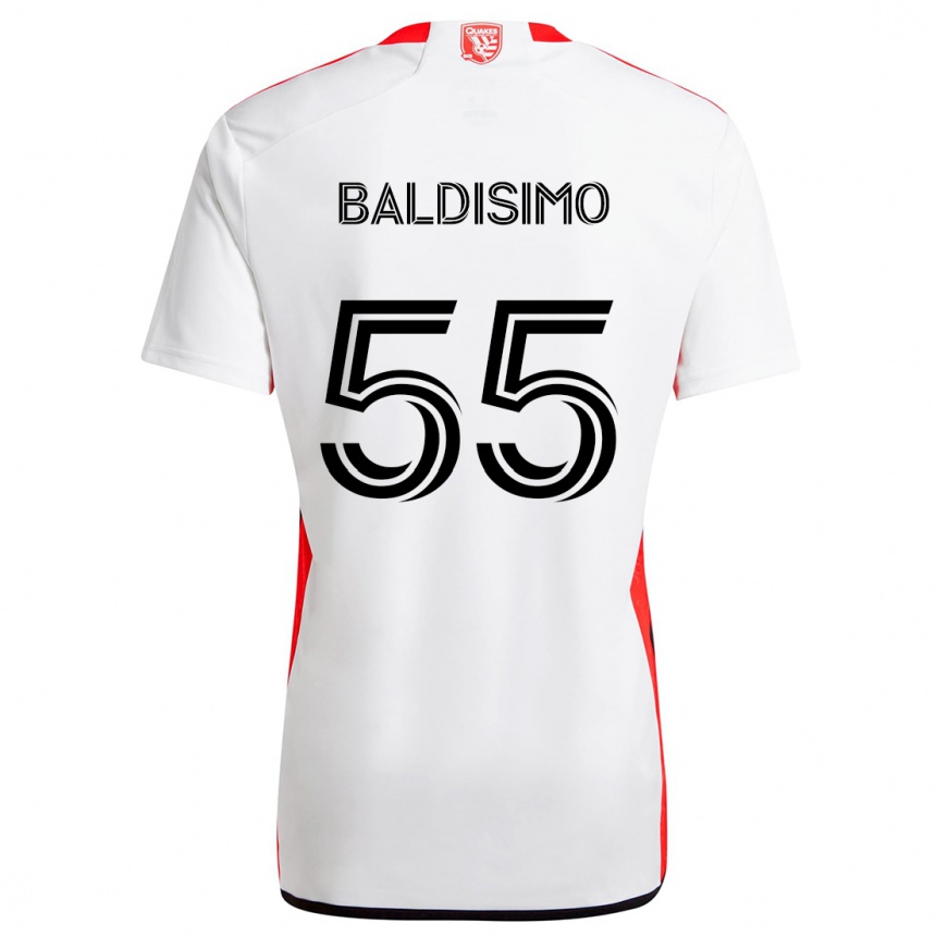 Vaikiškas Michael Baldisimo #55 Balta Raudona Išvykos Marškinėliai 2024/25 T-Shirt