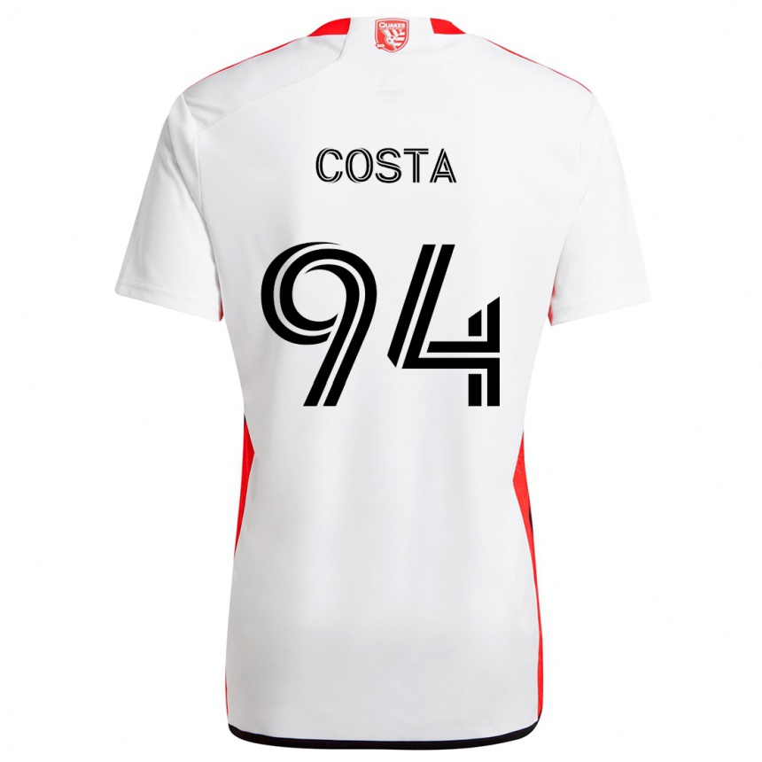 Vaikiškas Vítor Costa #94 Balta Raudona Išvykos Marškinėliai 2024/25 T-Shirt